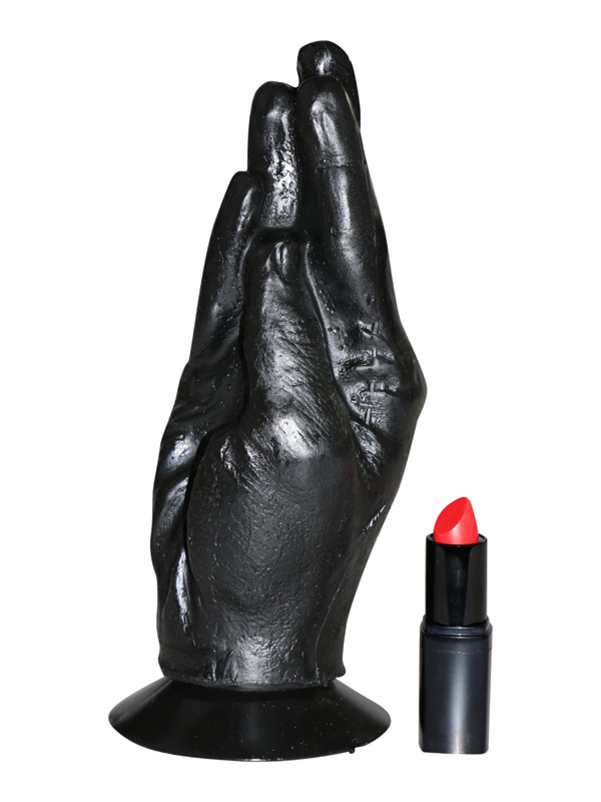 All Black Hand Dildo 21 cm