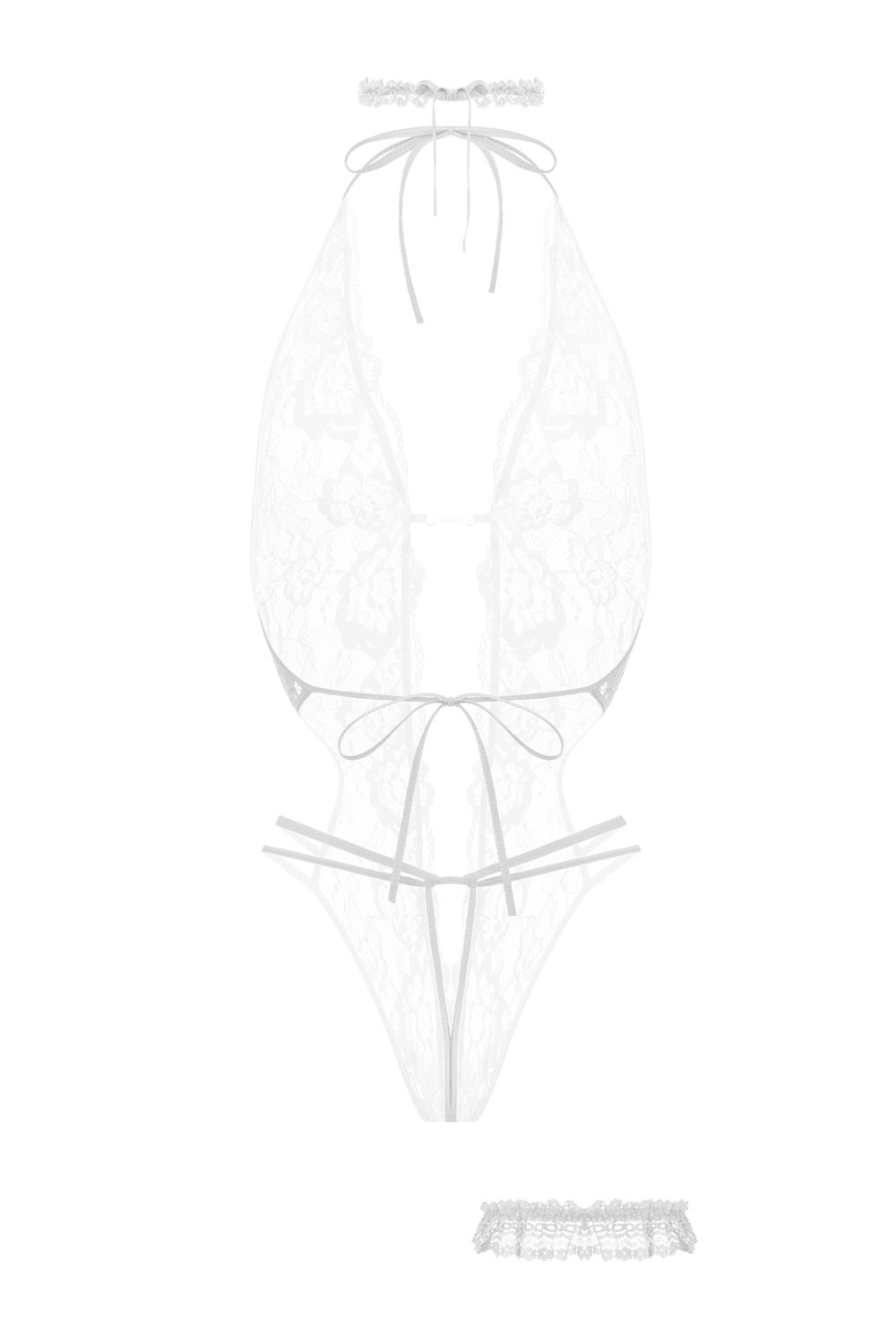 Erotisk Vit Lace Body