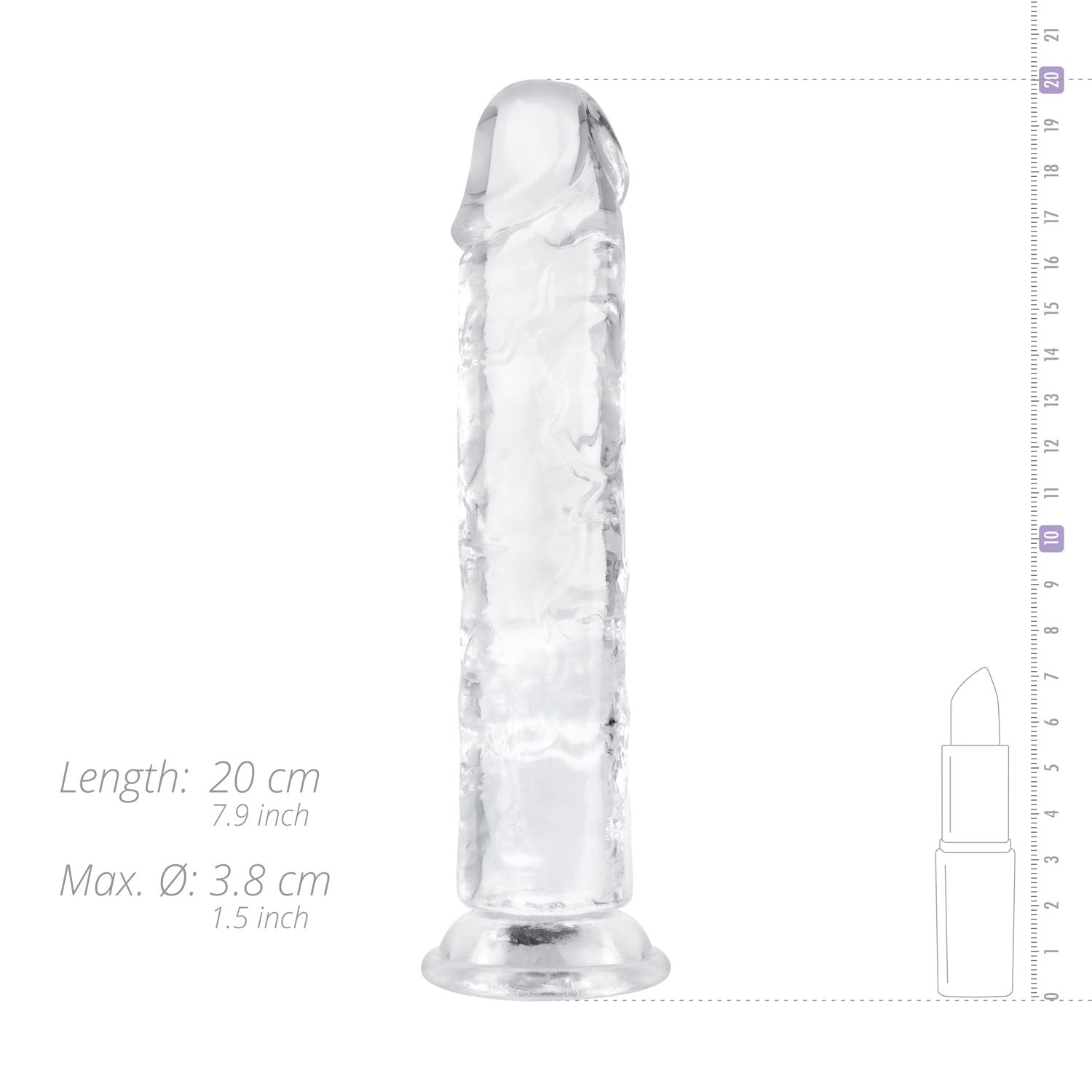 Jelly Dildo 18 cm – Transparent & Flexibel