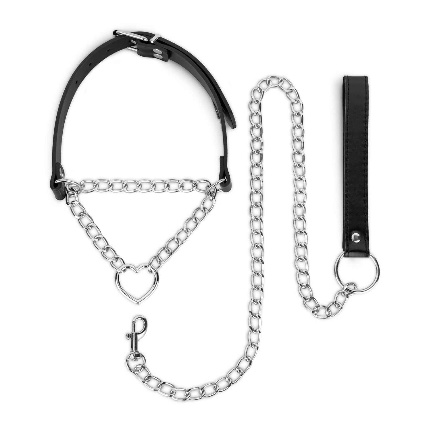 Elegant BDSM Halsband med Hjärtformad Ring