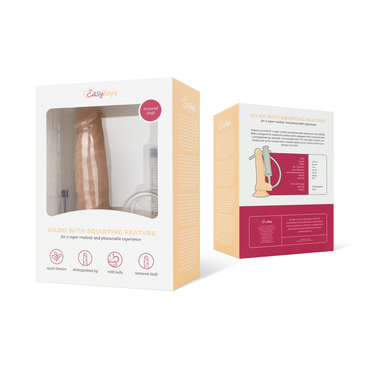 Dildo med Sugkopp & Sprutfunktion