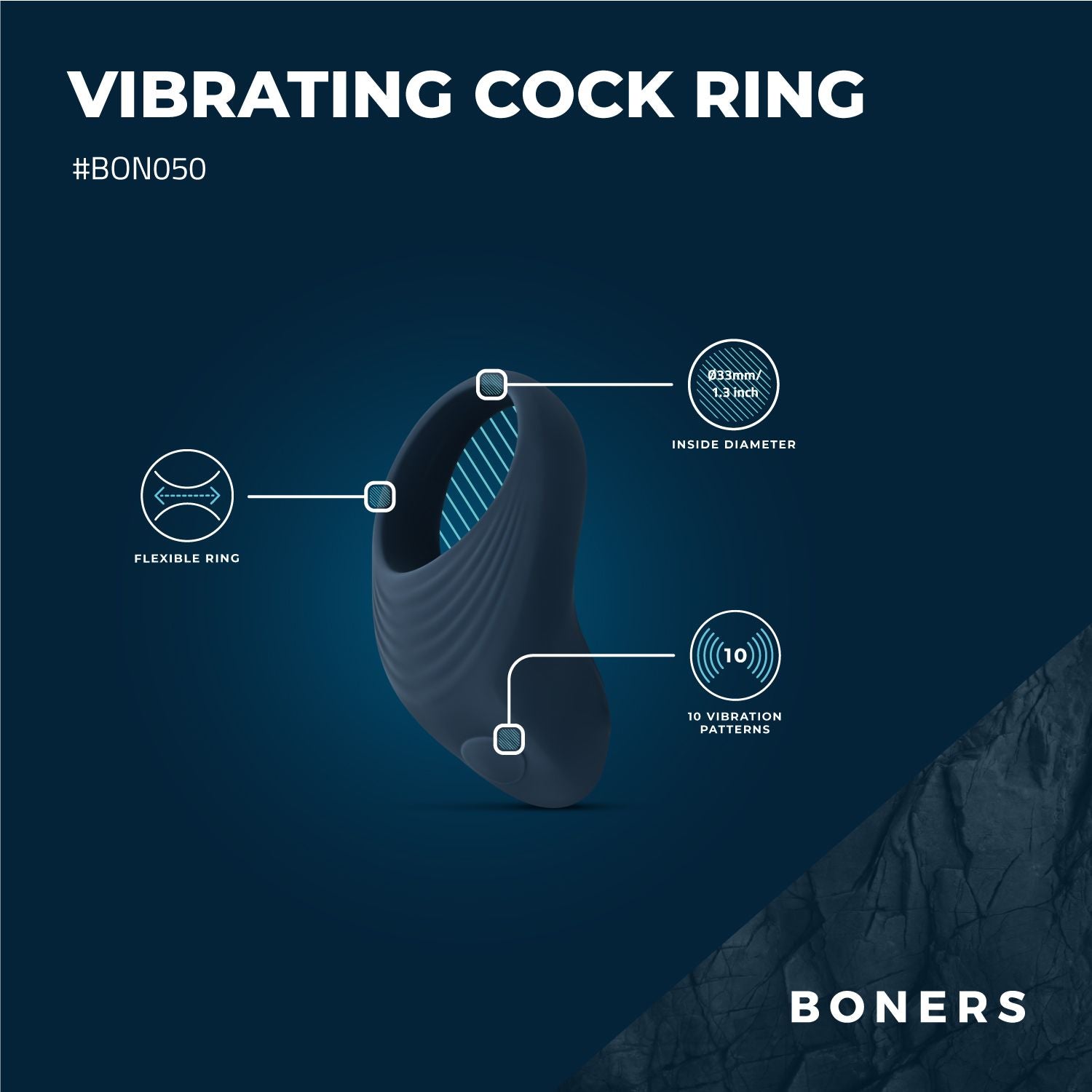 Boners Silikonring med Kraftig Vibration