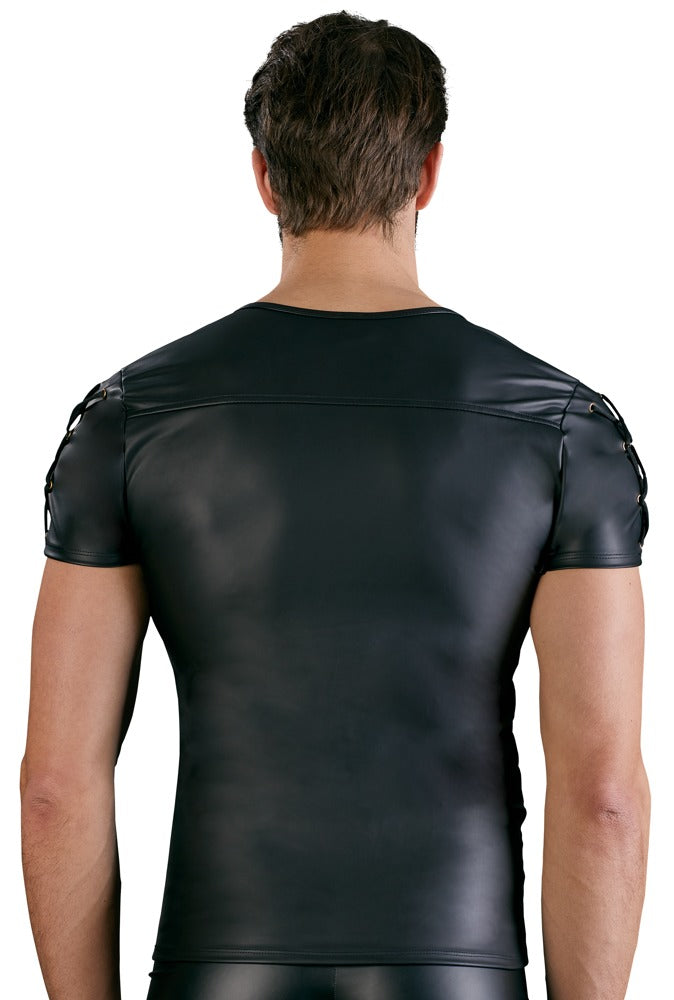 NEK Herr T-shirt Svart Matt Look med Dragkedja