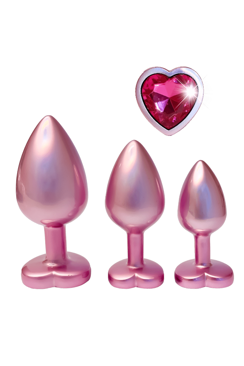 Gleaming Love Pearl Pink Buttplug Set