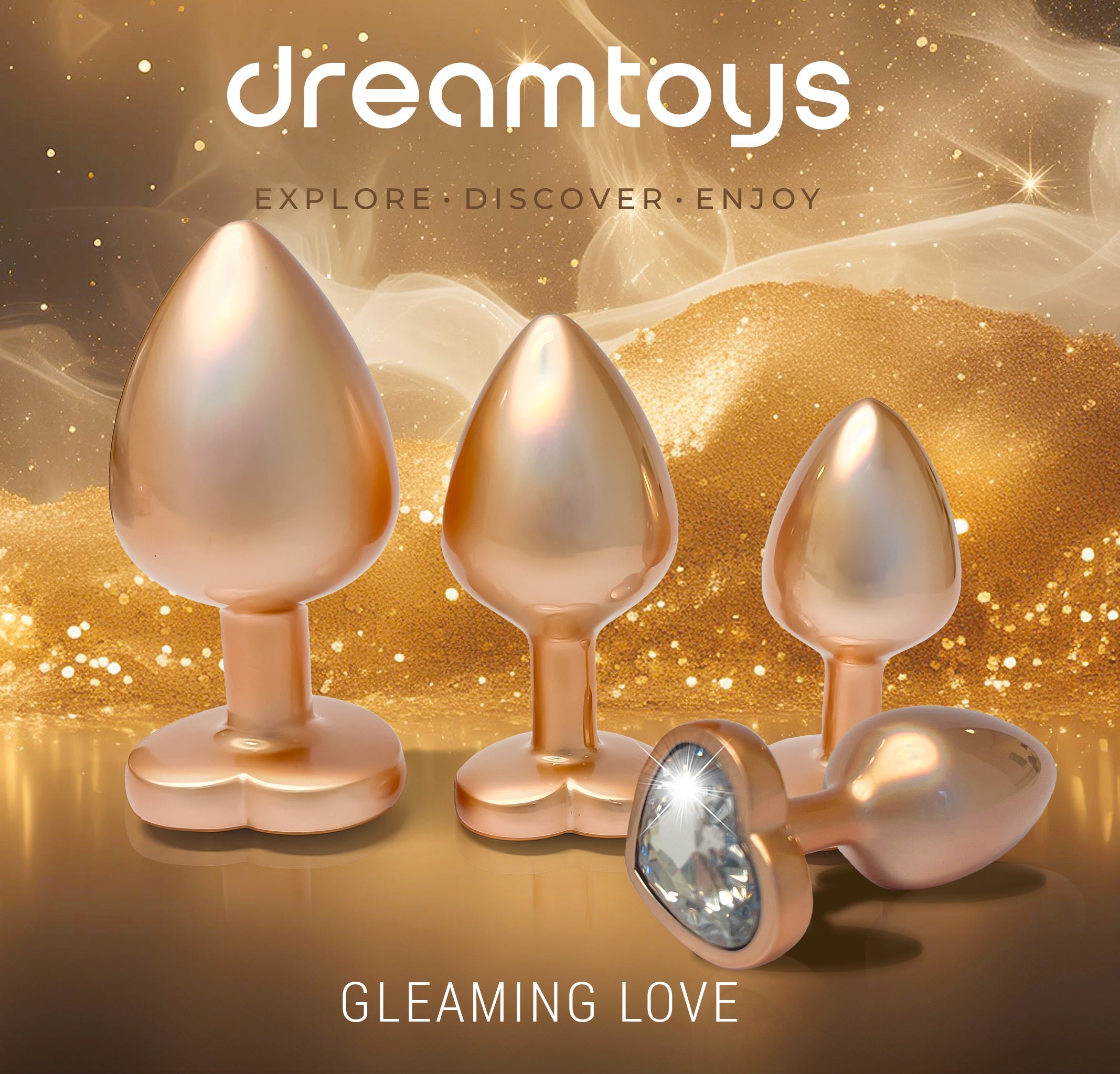 DreamToys Pearl Gold Plug Set – 3-pack