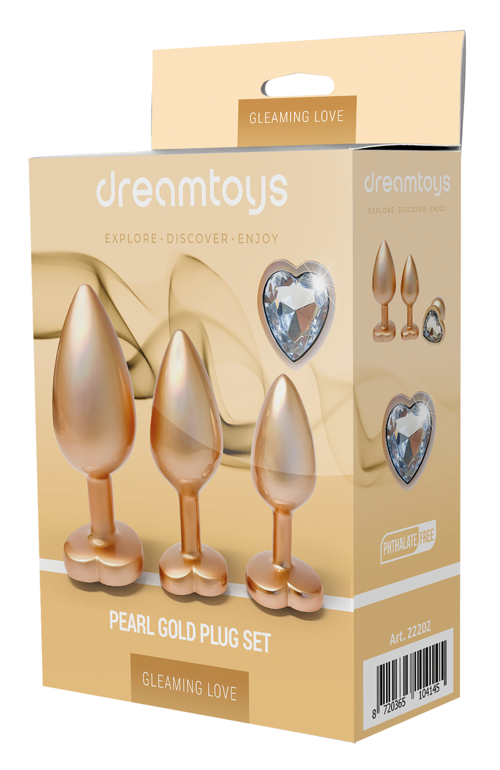 DreamToys Pearl Gold Plug Set – 3-pack