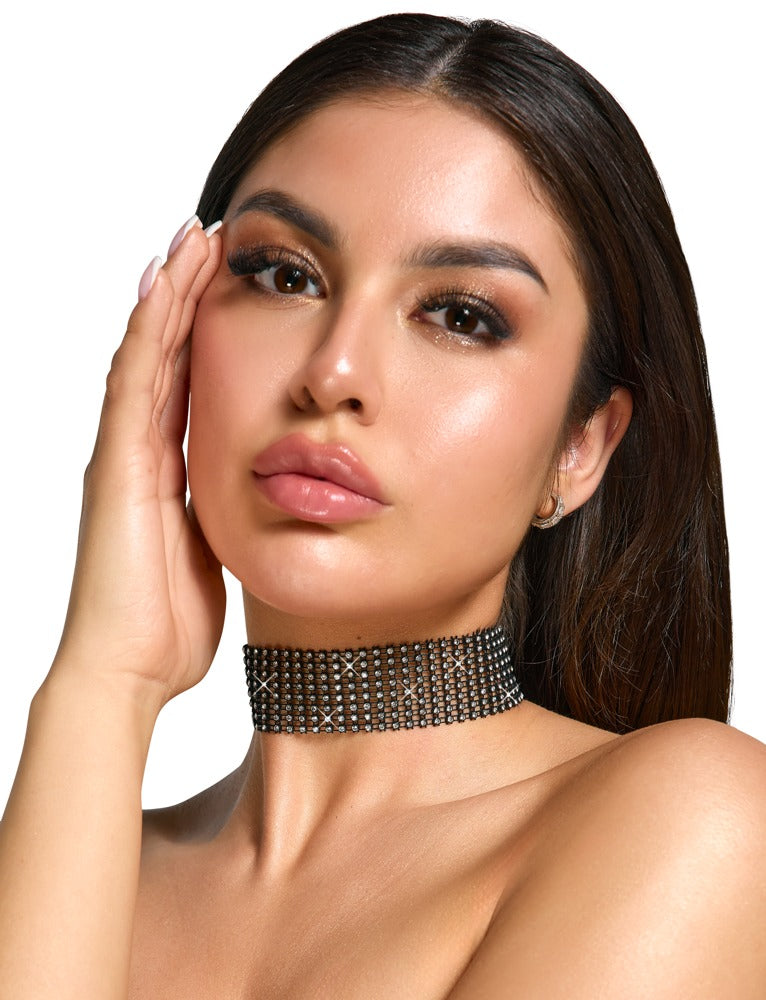 Cottelli Glittrig Choker Svart