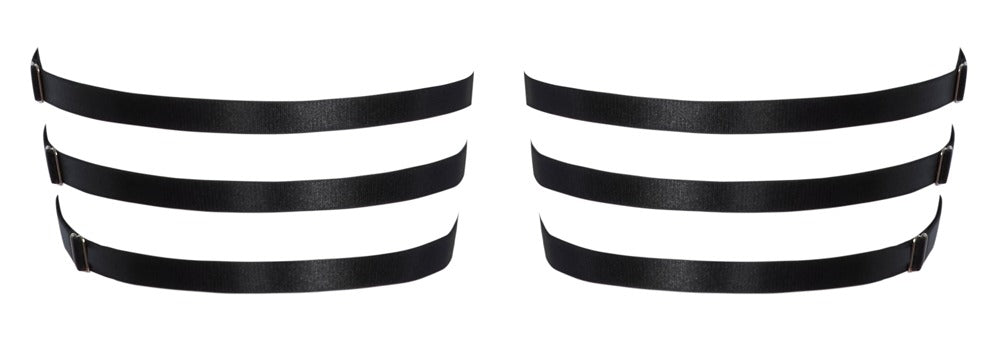 Svarta Strass-Garters med Strumpeband