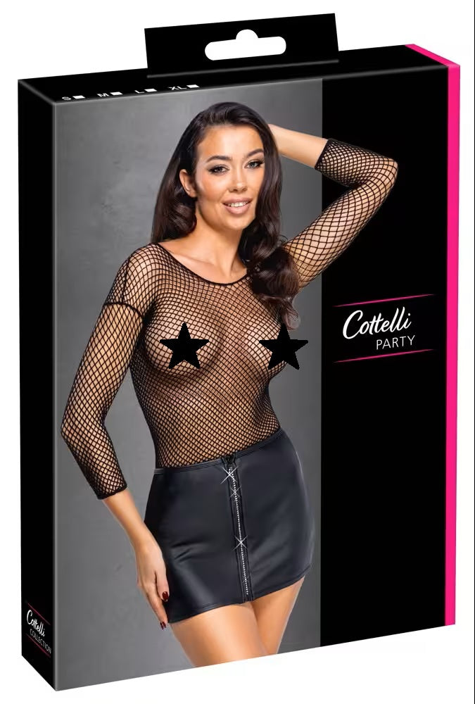 Cottelli svart minikjol med strasdragkedja