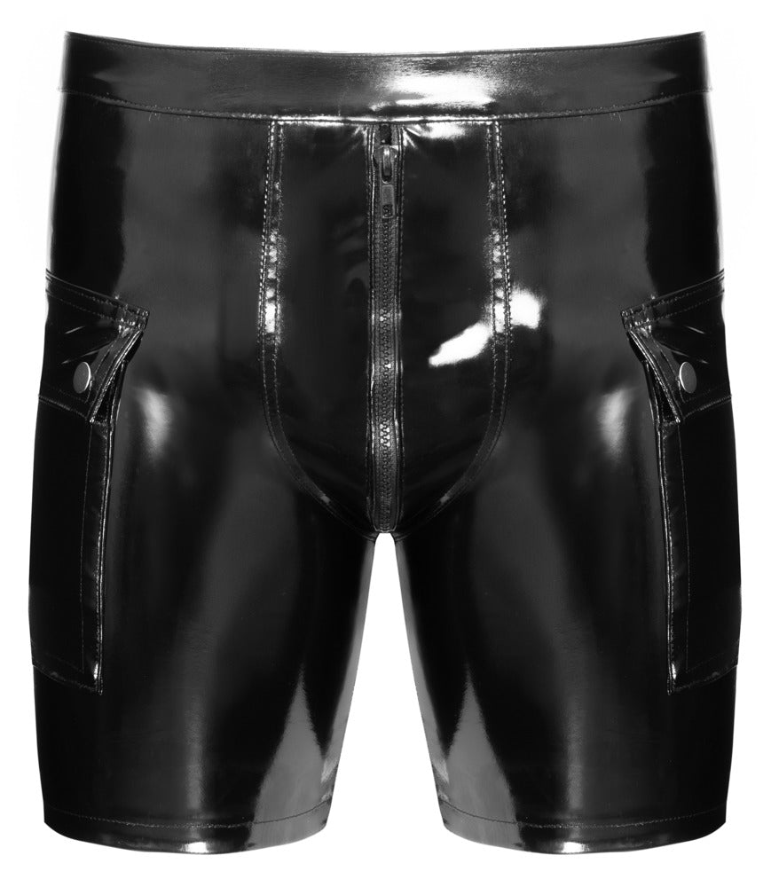 Black Level Vinyl Shorts med Fickor