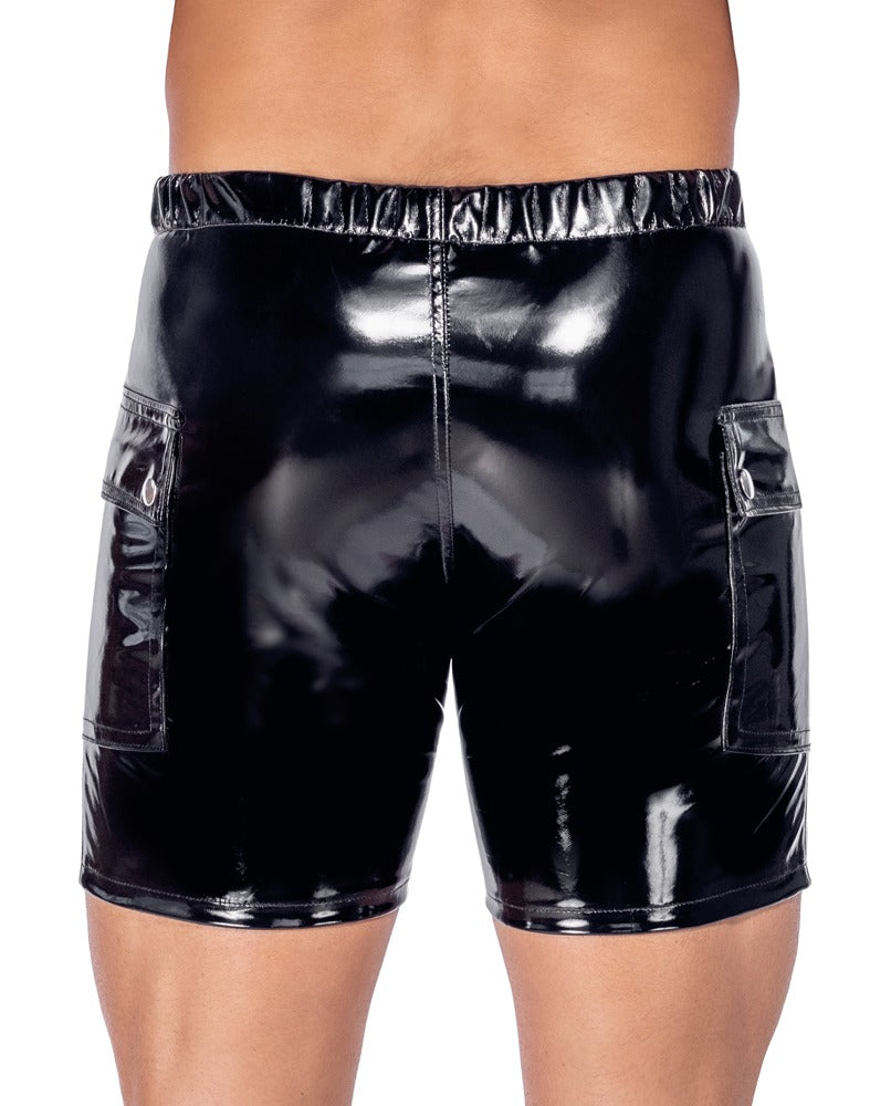 Black Level Vinyl Shorts med Fickor