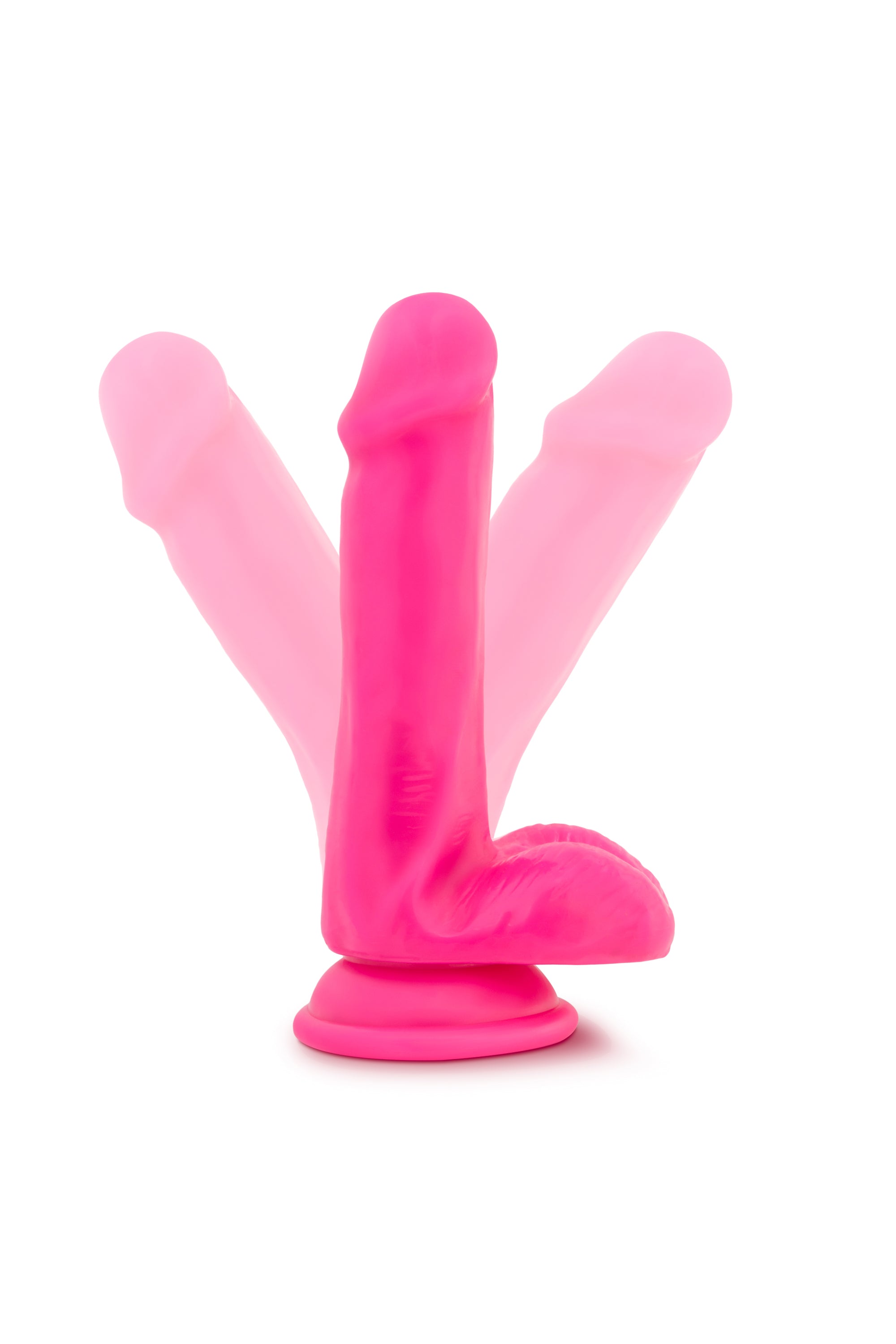 Neonrosa Dildo med Realistisk Känsla