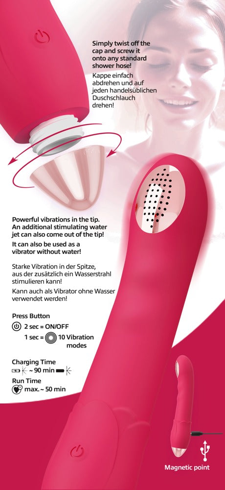 Vattentät vibrator för dusch & bad
