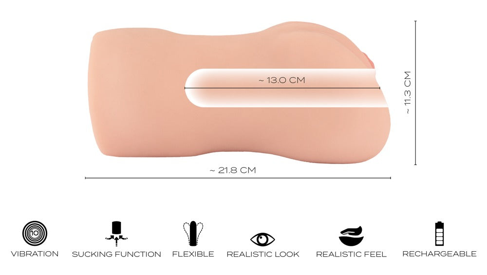 Realistisk Masturbator med Sug & Vibration