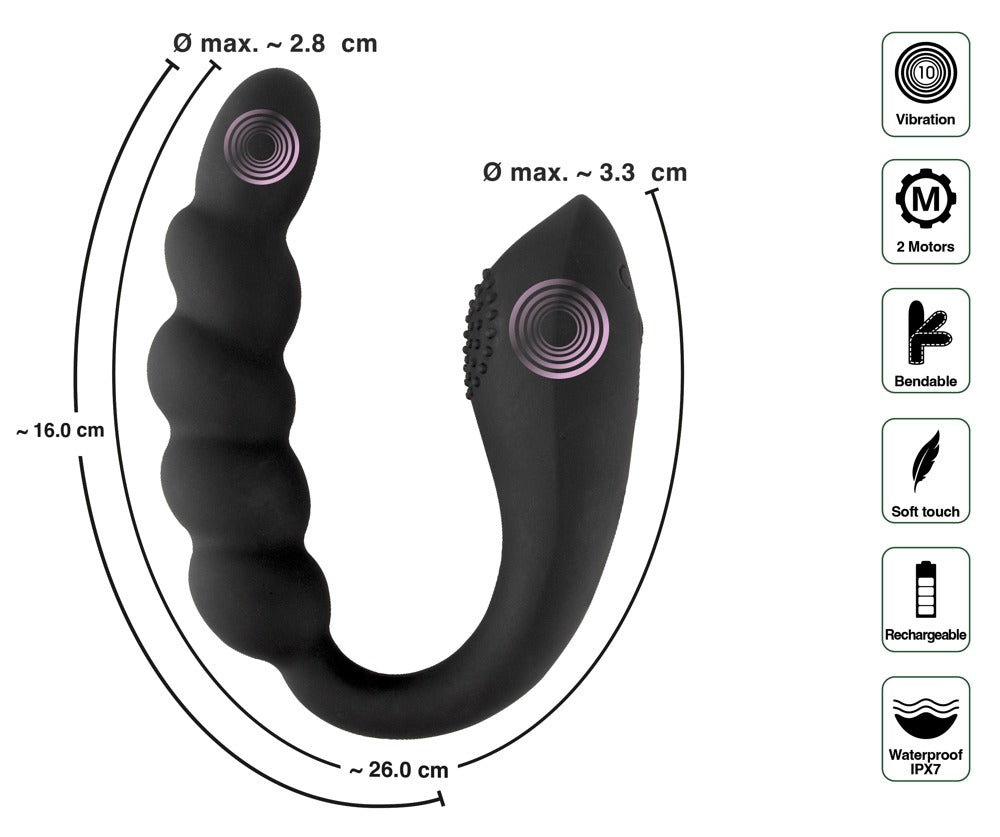 Black Velvets Bendable Dual Stimulator – Dubbelvibrator