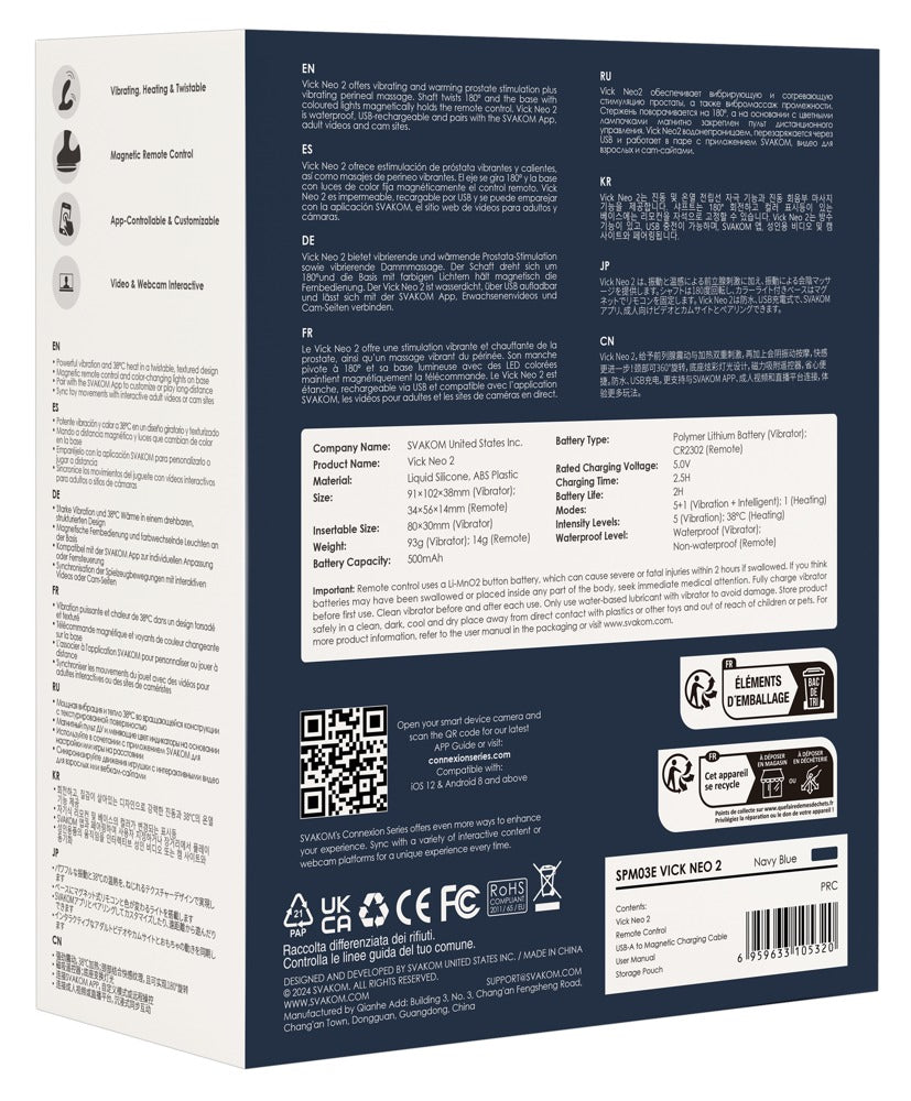 Vick Neo 2 kauko-ohjattava eturauhasvibraattori