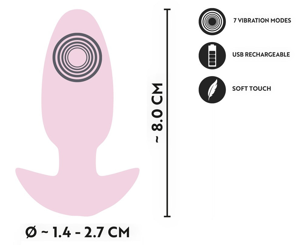 Cuties Mini Analplugg med Vibration Rosa