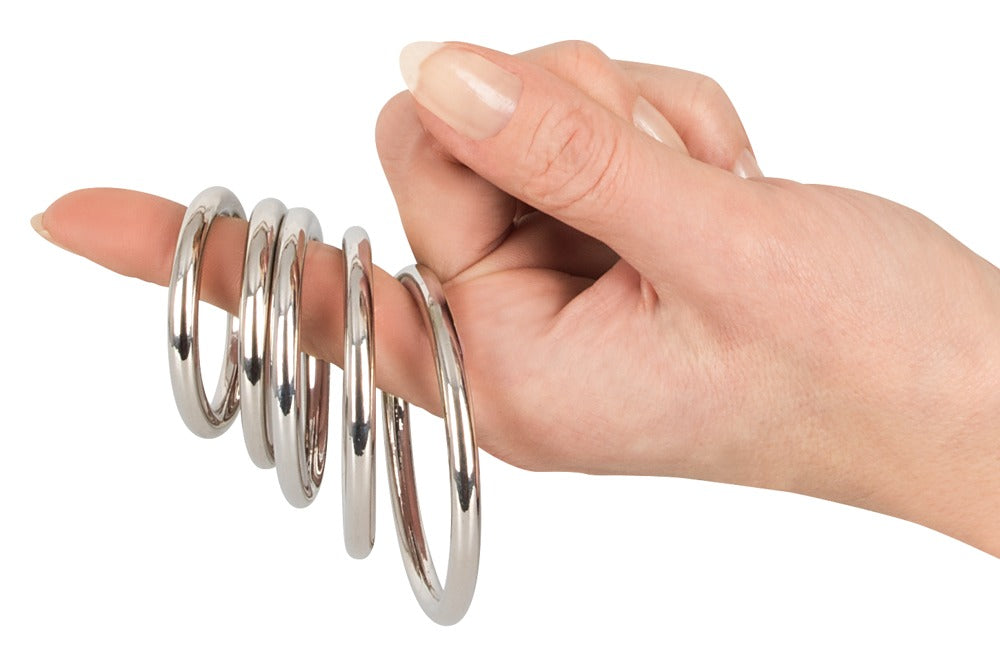 5 kpl metallisia penisrenkaita