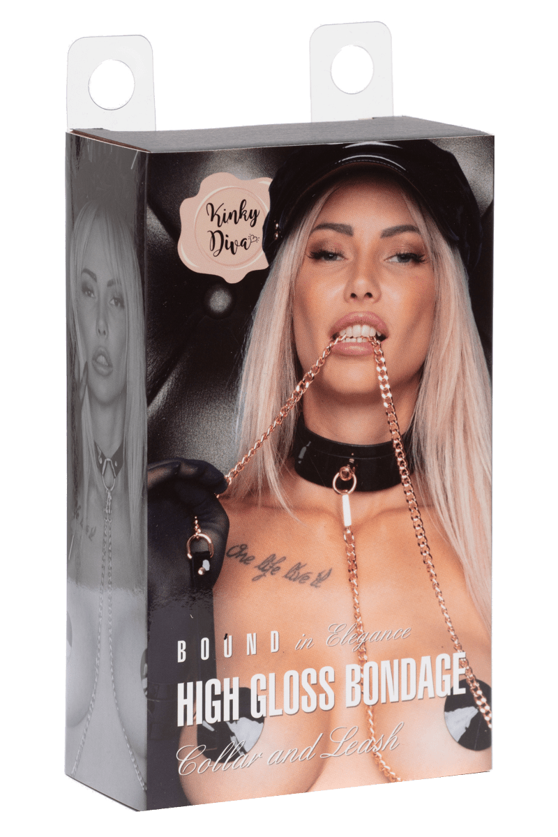 Svart Halsband med Guldigt Koppel