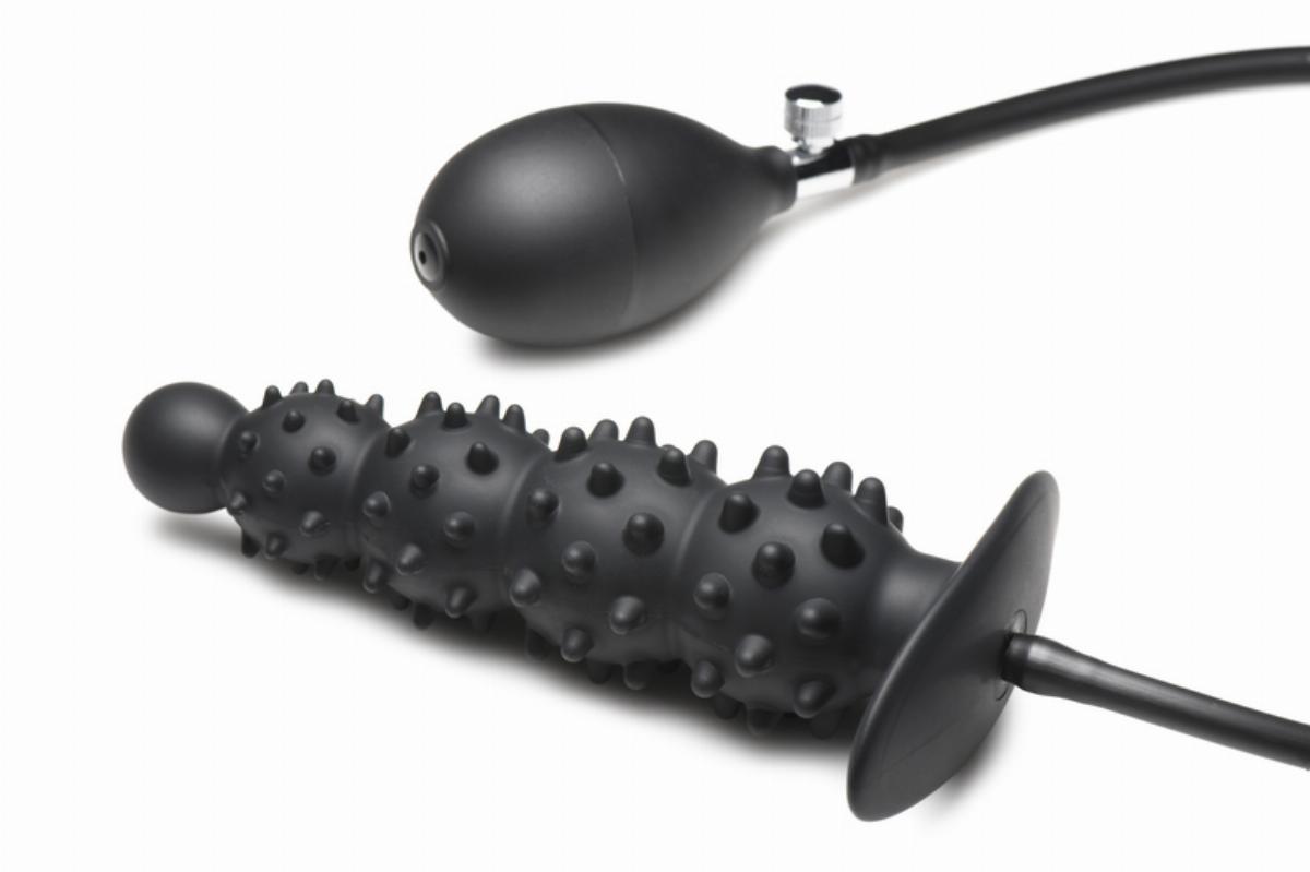 Puhallettava Knotty Butt Plug Musta