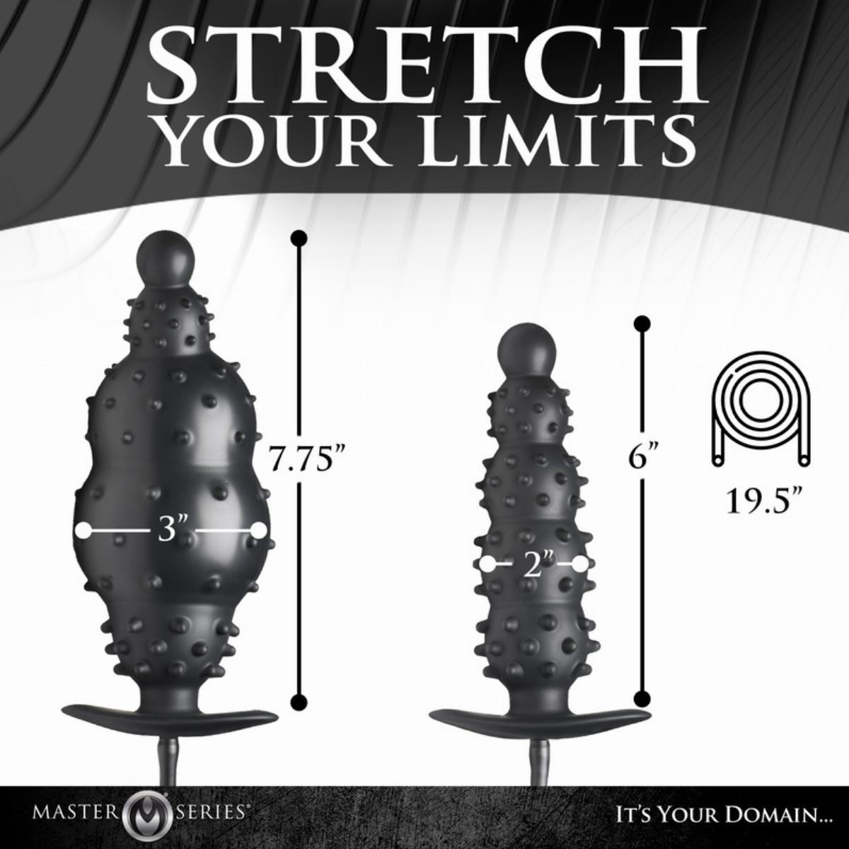 Puhallettava Knotty Butt Plug Musta