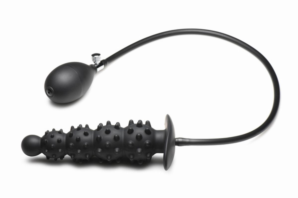 Puhallettava Knotty Butt Plug Musta