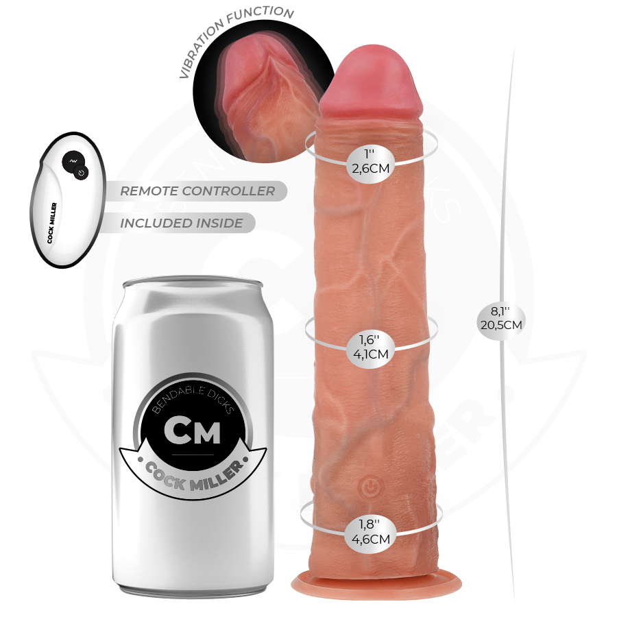 Cock Miller Realistic Dildo 20,5 cm – Vibrerande & Fjärrstyrd