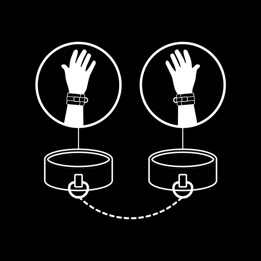 Vegaaniset nahkaiset käsiraudat neopremevuorella