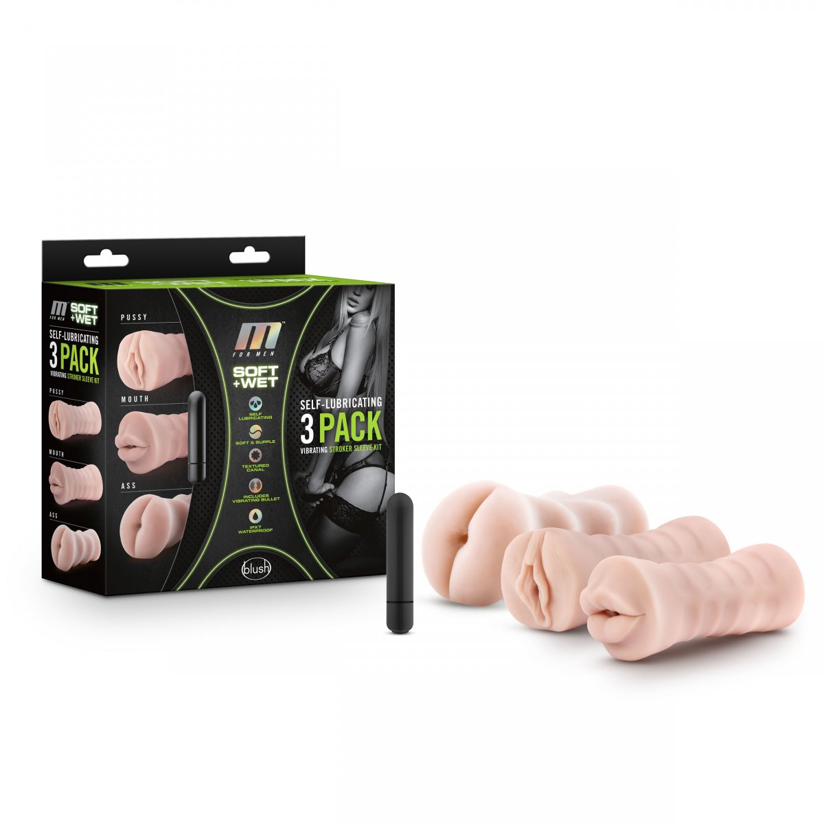 3 olika masturbator - Mun/Vagina/Anal