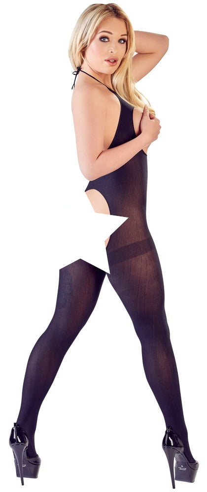 Pehmeä sukkahousu, jossa on aukko haarassa