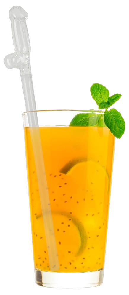 Penisformade Sugrör I Glas