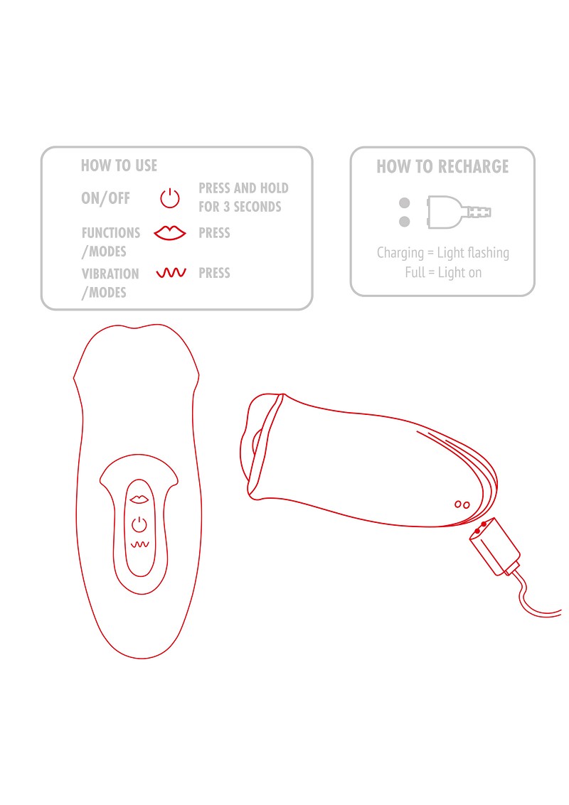 Rörlig Tunga Oralsex Vibrator