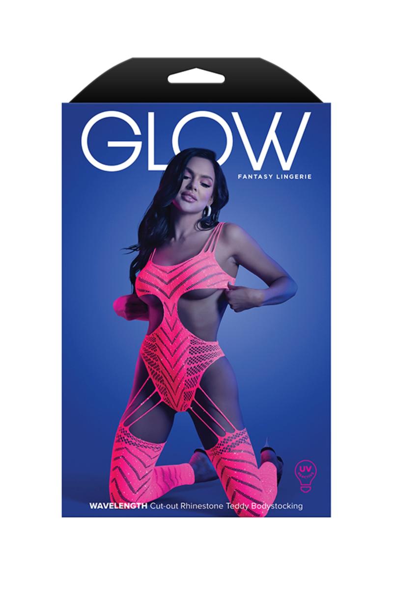Rhinestone Teddy Bodystocking Pink