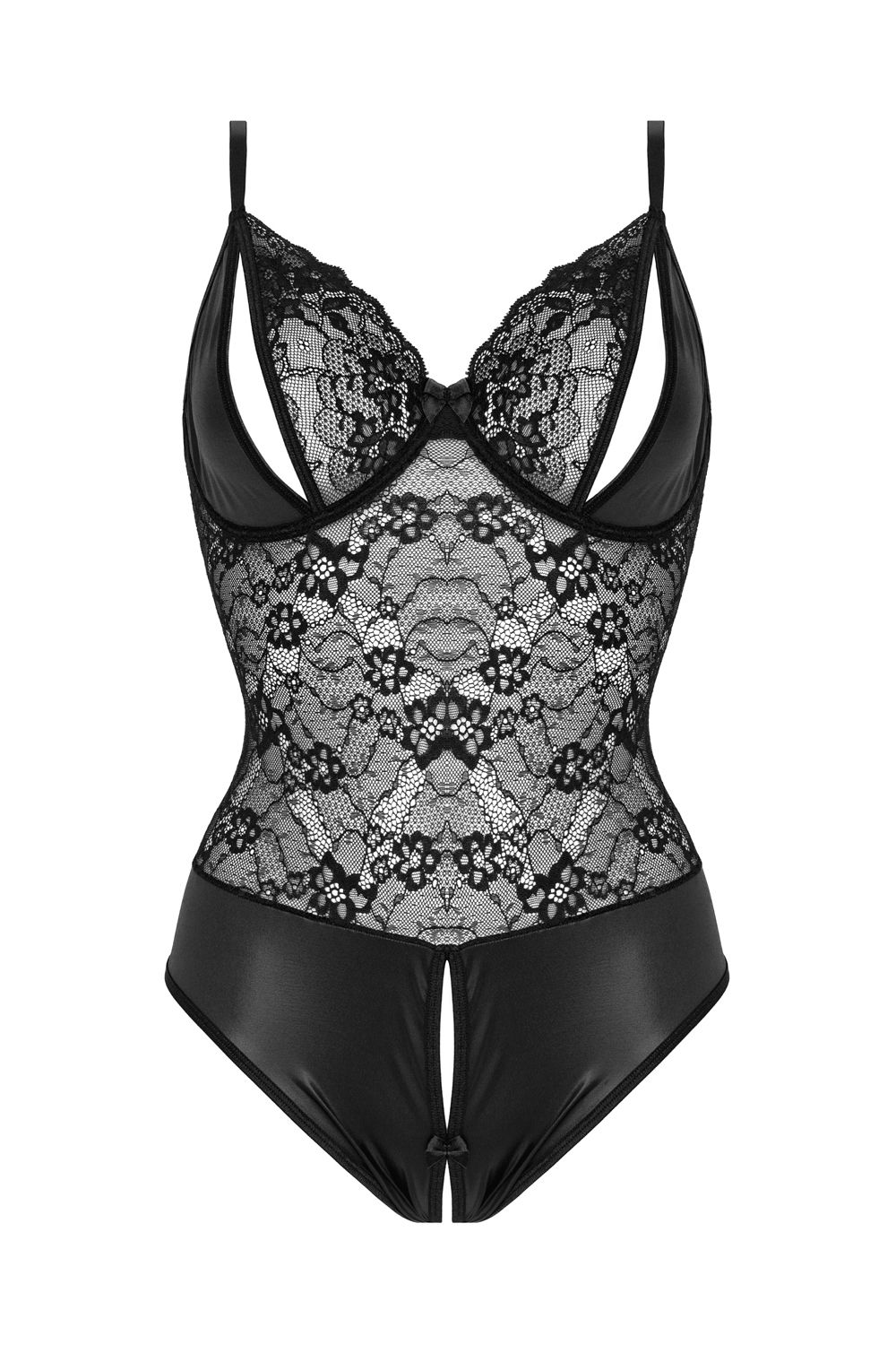 Erotisk Bodysuit Svart med Öppen Gren