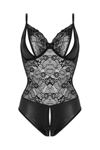 Erotisk Bodysuit Svart med Öppen Gren