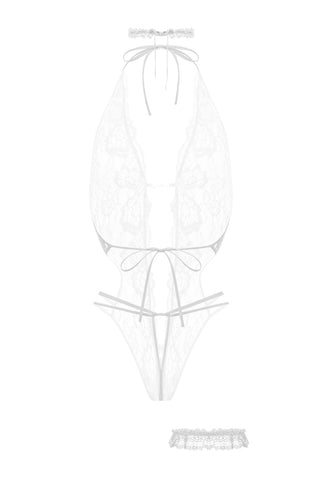 Erotisk Vit Lace Body