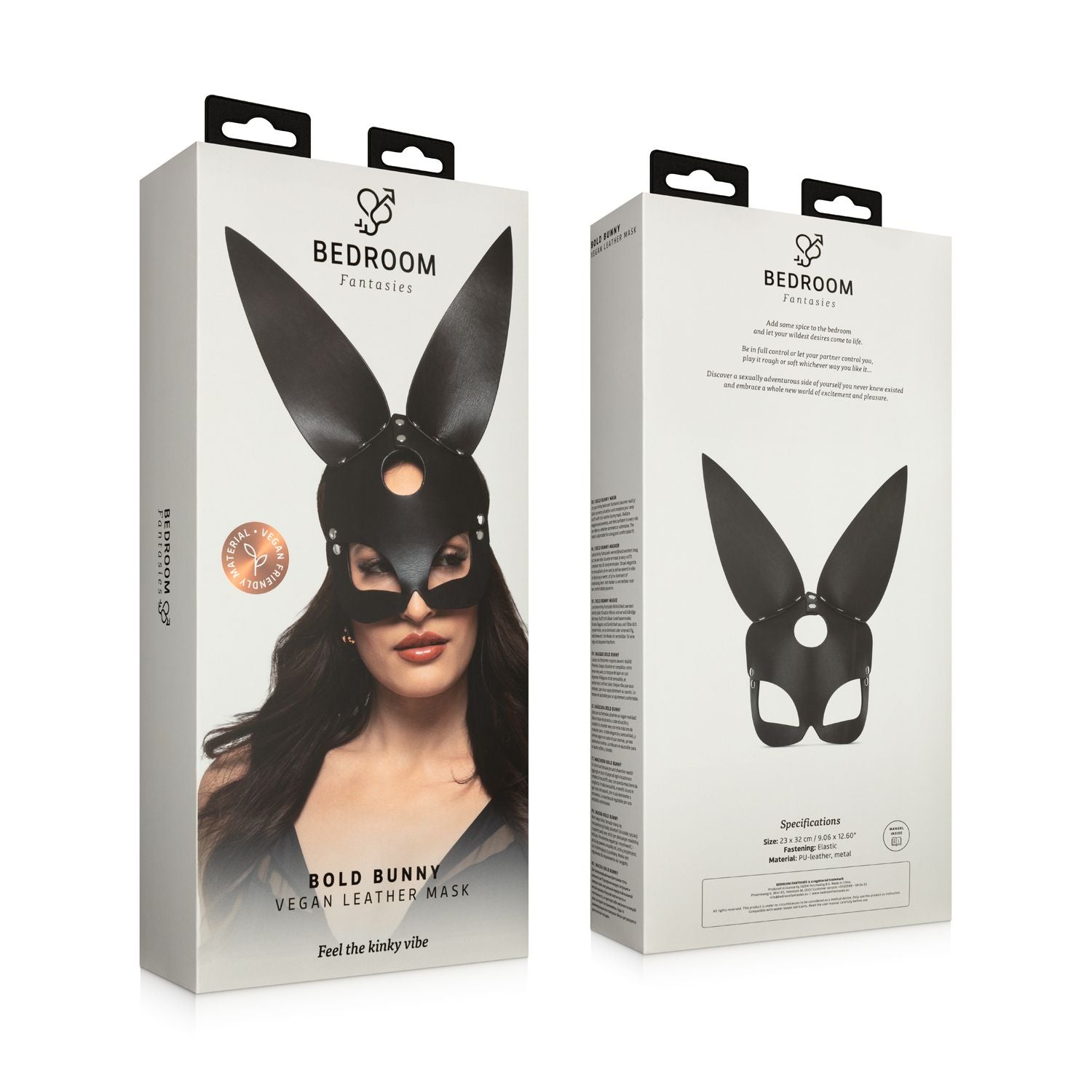 Svart Kaninmask i Konstläder – Fetish & Maskerad