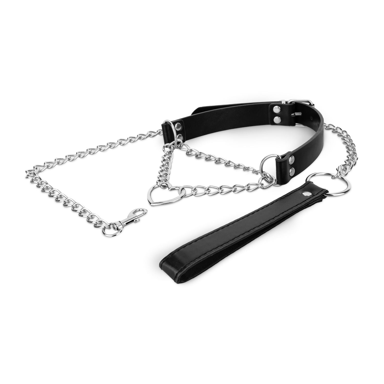 Elegant BDSM Halsband med Hjärtformad Ring