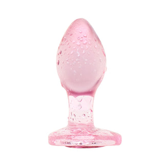 Anal Collection – Rosa Glasplug med Hjärtbas 7 cm
