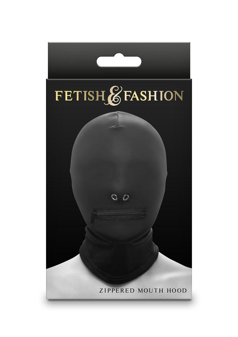 Head mask with zipper for the mouth