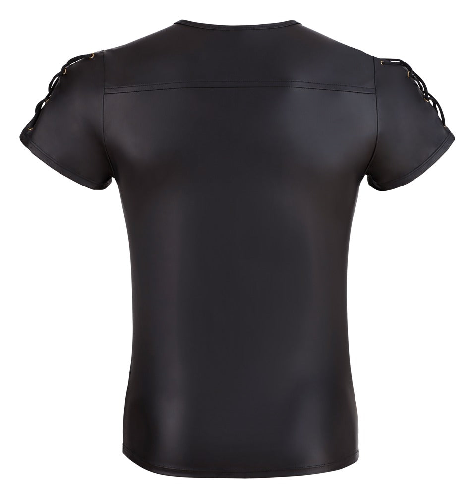 NEK Herr T-shirt Svart Matt Look med Dragkedja