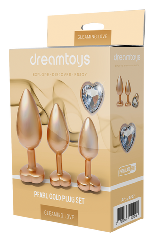 DreamToys Pearl Gold Plug Set – 3-pack