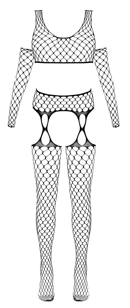 Sexigt Nät Set med Topp & Strumpbyxor