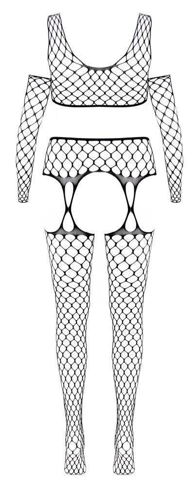 Sexigt Nät Set med Topp & Strumpbyxor