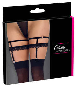 Svarta Velvet Garters med Strumpeband