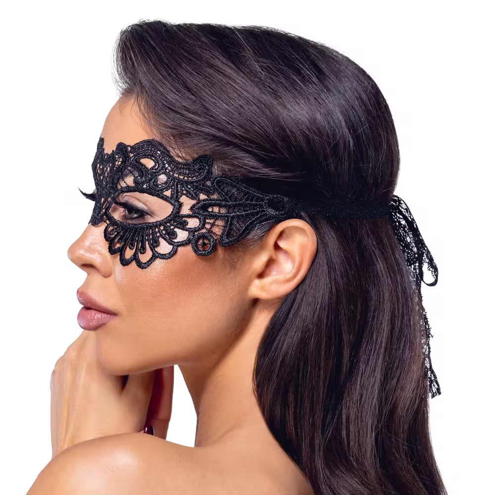 Svart broderad ögonmask – Cottelli