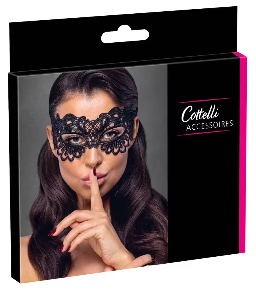 Svart broderad ögonmask – Cottelli