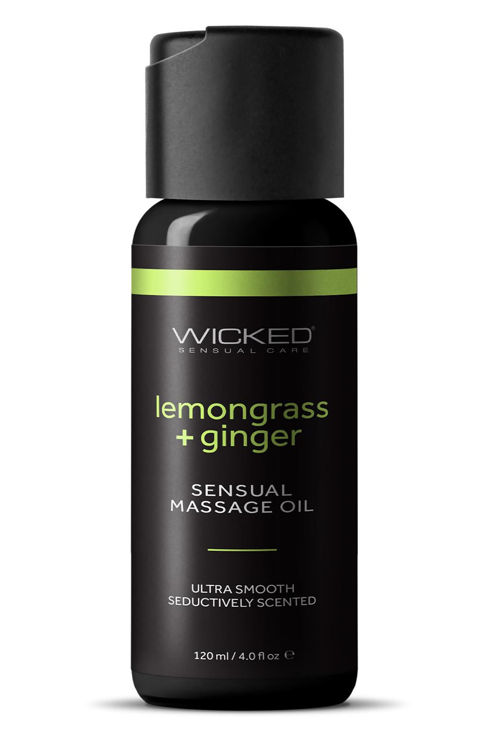 Wicked Sensual Care Massageolja – Lemongrass & Ginger 120ml