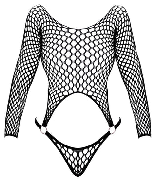 Svart Nätbody med Ringdetaljer