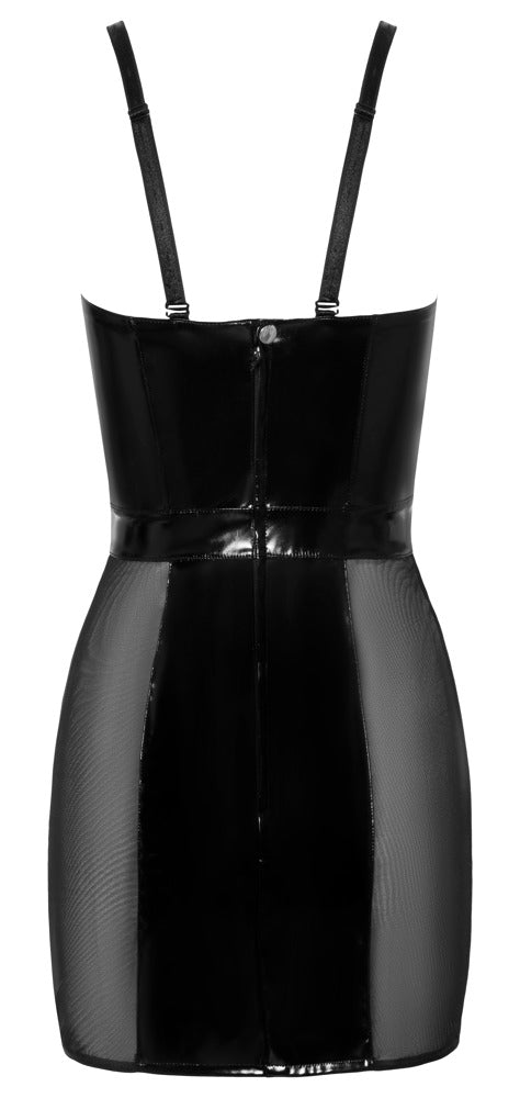 Kort Vinylklänning med Meshpaneler